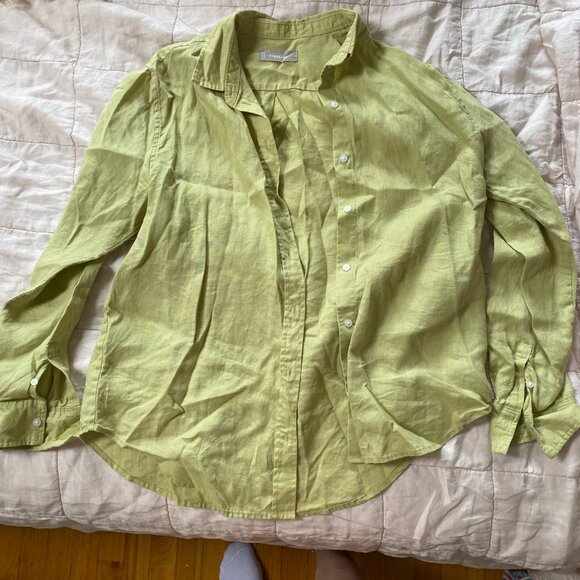 Everlane Relaxed Linen Shirt Leek 8 - Picture 2 of 5